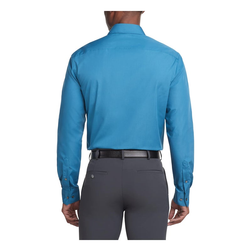 Van Heusen Men's Dress Shirt Regular Fit Poplin Solid, Deep Sea, 17" Neck 34"-35" Sleeve - Image 2